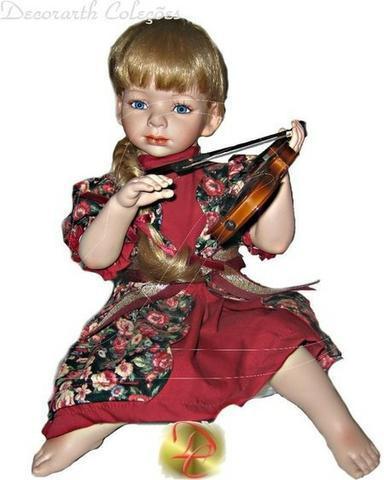 Boneca Porcelana Alemã Artisan Doll Verna Violinista Gloria Livy