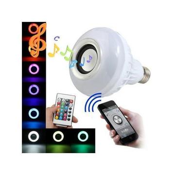 Lâmpada Led Musical Bluetooth RGB Caixa de Som Com Controle