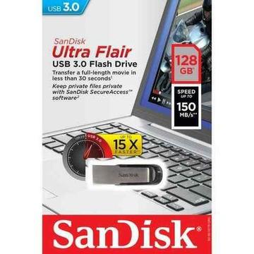 Pen Drive Sandisk 128gb Ultra Flair Usb 3.0 - Sdcz73 Z73 - Lacrado - Promoção