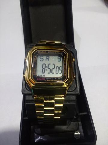 Relógio Casio Metal Casio Digital A-178w Dourado