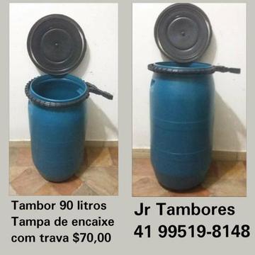 Tambor Plastico 80 Litros Com Tampa Rosqueavel ou Encaixe Com Lacre Tambor/Bombona/Barril/