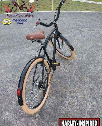 Bicicleta urbana promoção 12x sem juros, com 18 v e pneus creme