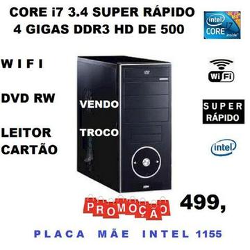 Core i7 Placa Intel 1155 i7 3.4 mhz Super Rapido Wifi 4 gigas Ddr3 Hd 500 Super Rapidooooo