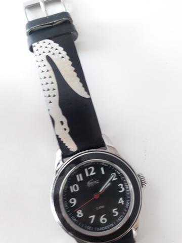 Relógio Original Lacoste pulseira couro 5 ATM