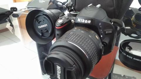 Câmera Nikon D5100 com duas lentes e acessórios NÃO TROCO