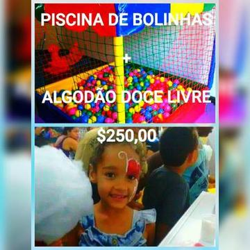 ?Piscina de Bolinhas + Algodão Doce Livre $250,00