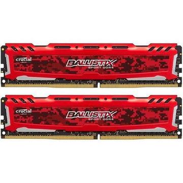 Memória 16gb ( 2x8gb ) Ddr4 2400mhz Crucial Ballistix Red