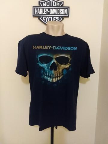 Camiseta Harley Davidson Hd Skull Tennessee Azul Tamanho G