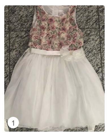 Vestido infantil tamanho 8 off white bordado