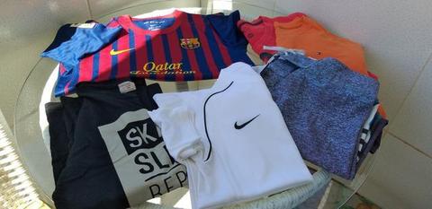 Lote menino 10/12 anos. camisa Barcelona, camisa Nike, Tommy hilfiguer, zara
