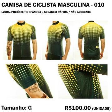 Camisa de Ciclista Masculina 10 (Ver Modelo) Poliéster + Spandex + Lycra