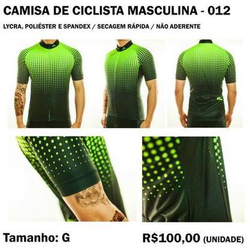 Camisa de Ciclista Masculina 12 (Ver Modelo) Poliéster + Spandex + Lycra