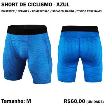 Short de Ciclista Masculino Azul