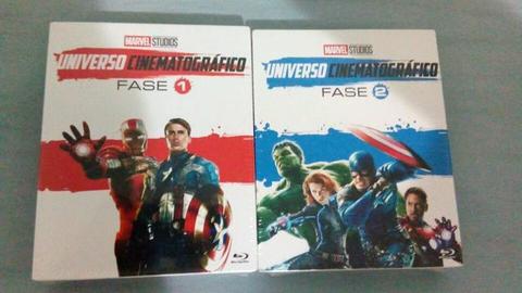 BOXES Universo Marvel fases 1 e 2 com 6 filmes cada box em blu-ray
