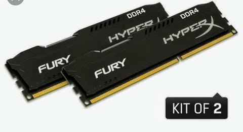 Memoria hyperx ddr 4 ( 2 pentes de 4 gn cada)