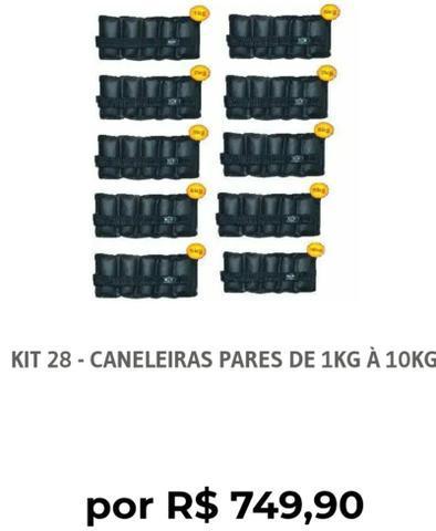 Kit completo pares de caneleiras do 1 ao 10 kgs profissional
