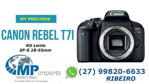 Câmera Digital Canon Eos T7i Rebel 24.2MP Kit Lente EF-S 18-55mm - opção 12x !