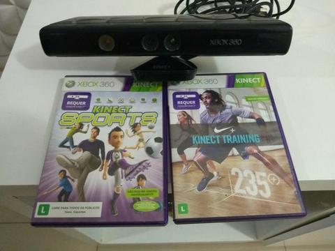 Kinect xbox 360 com 2 jogos aceito cartão