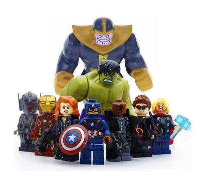 Lego Vingadores Kit com 9 Bonecos Thanos Hulk Viuvá Negra