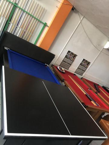Mesa de sinuca com tampo de ping pong nova