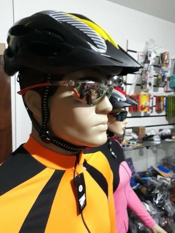 Capacete + Óculos De Sol Para Ciclistas Ciclismo