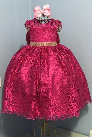 Vestido infantil pink Realeza tamanho 1