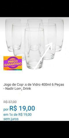 Jogo de Copos de Vidro 400ml 6 Peças - Nadir Long Drink