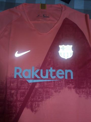 Camisa Barcelona Away Rosa Refletiva 18/19 Torcedor Nike Masculina NOVO