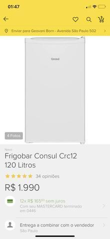 Frigobar consul 120 litros novo sem detalhes / troco por geladeira duplex