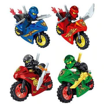 Ninjago 8 Ninjas + 8 Motos + Acessórios Tipo Lego