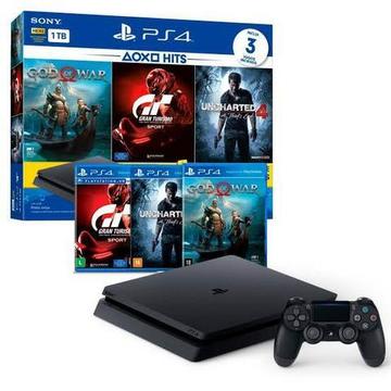 PlayStation 4 slim 1TB com 3 jogos loja física não vendo recondicionado