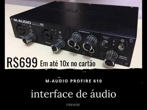 Interface profissional Profire 610 M-audio + Pci-express Firewire + Cabo