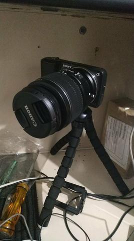 Camera sony nex3 com lente canon 18-55