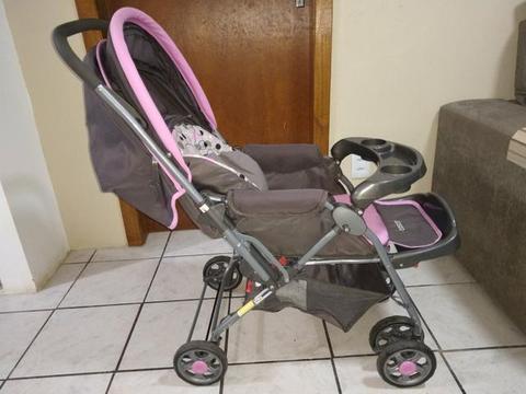 Carrinho de Bebê e Berço Passeio Cosco Travel - System Reverse p/ Crianças até 15kg