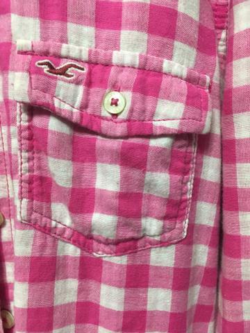 Camisa xadrez rosa hollister original