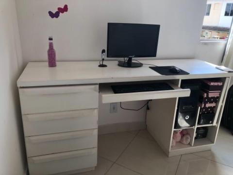 Mesa de Computador de Madeira cor branca