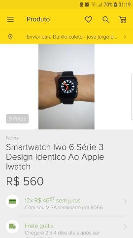 Relógio smartwatch iwo 6