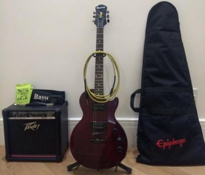 Guitarra Epiphone Les Paul Special II + Amp. Peavey Rage 158 + brindes