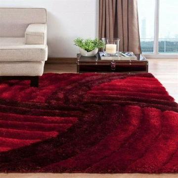 Tapete de Sala 3D 200 x 250 cm Star Pelo Alto Degrade Vermelho