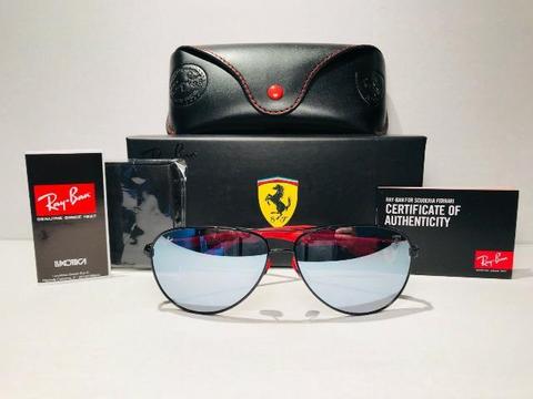 Óculos Ray-Ban RB8313m Scuderia Ferrari Preto Polarizado - Importado e Novo