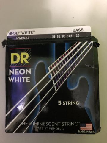 Cordas para contrabaixo dr strings neon branca