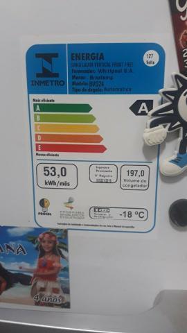 Freezer vertical Brastemp - Frost free, 197L