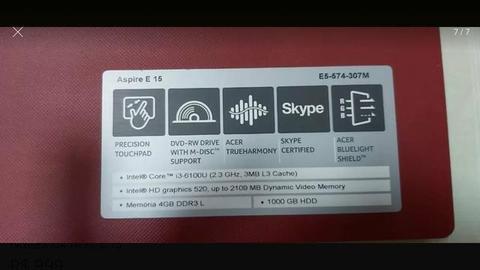 Notebook Acer Aspire E5-574 I3 4gb 1TB - Em perfeitas condições