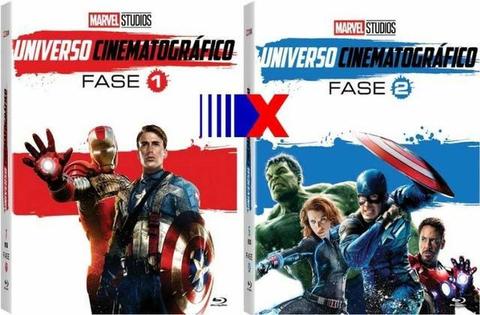 Boxes Blue-ray Marvel fase 1 e 2