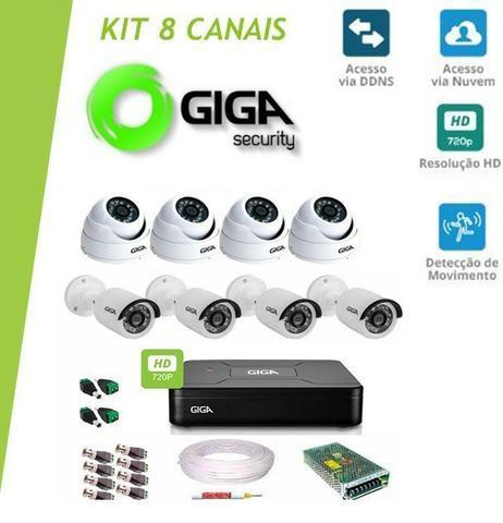 Kit Completo 8 Câmeras de Segurança HD 720p Giga Security + DVR Giga Security Multi HD