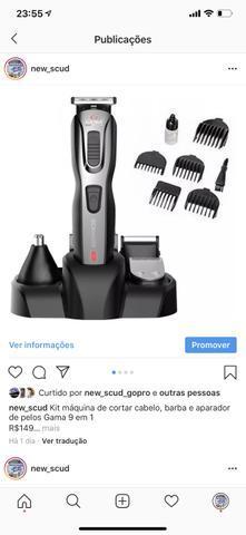 Kit máquina de cortar cabelo, barba e aparador de pelos Gama
