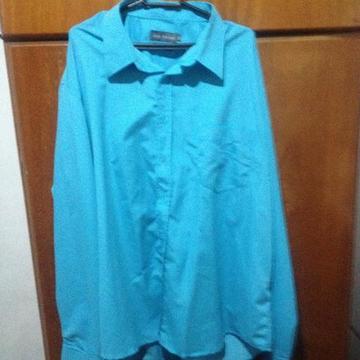 Camisa social manga longa azul