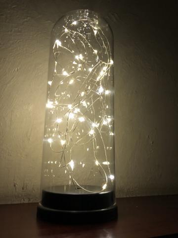 Cúpula de vidro Luminária 30 cm com Led