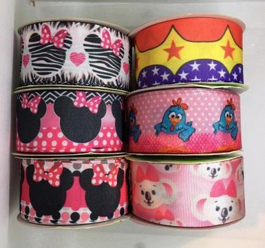 Fitas de Gorgurão para laços lisas e estampadas