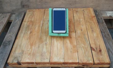 Suporte celulares madeira personalizado